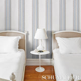 Schumacher Greco Stripe Ivory Wallpaper
