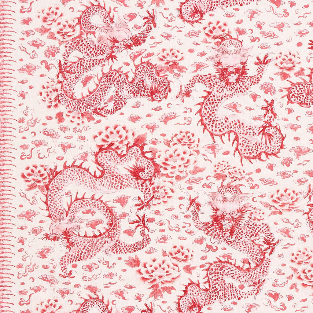 Schumacher Empress Dragon Rose Fabric