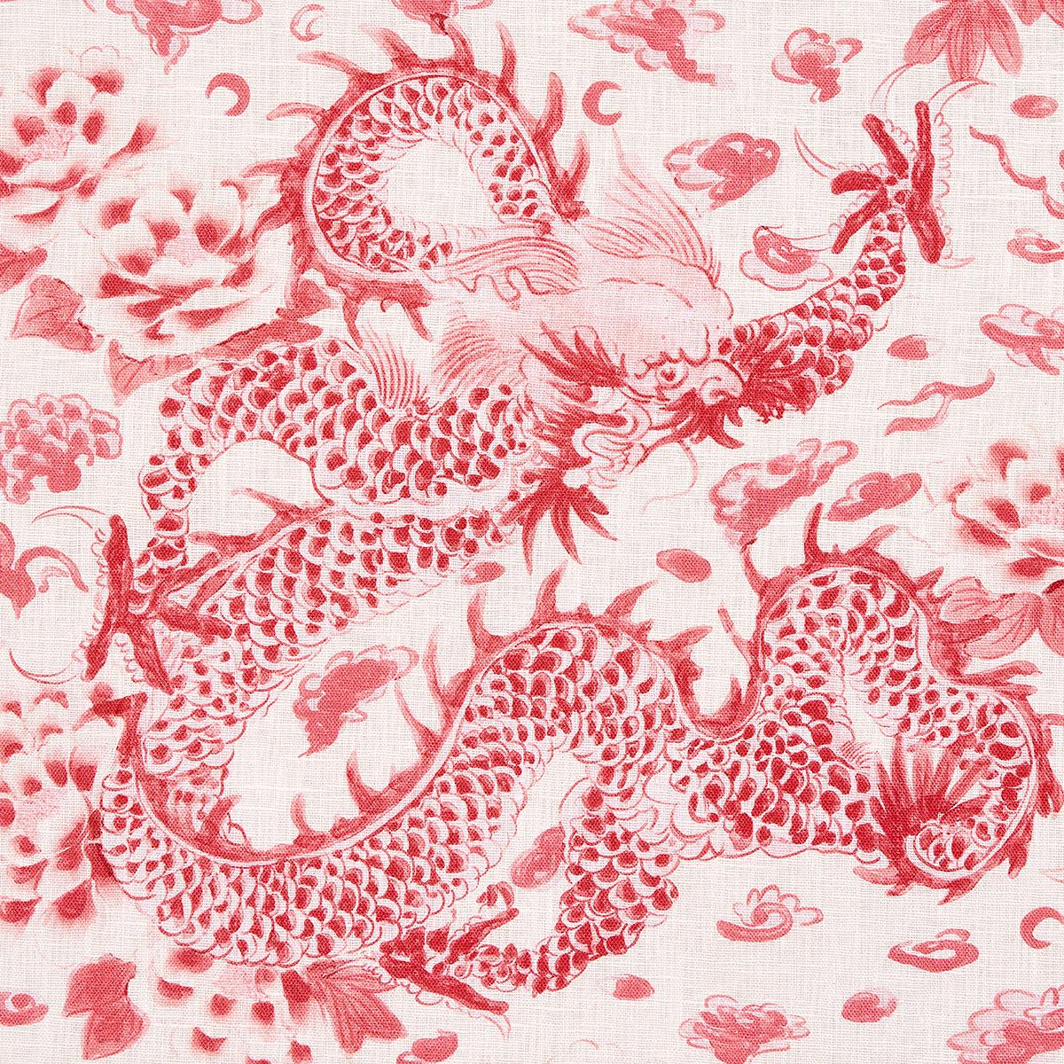 Schumacher Empress Dragon Rose Fabric