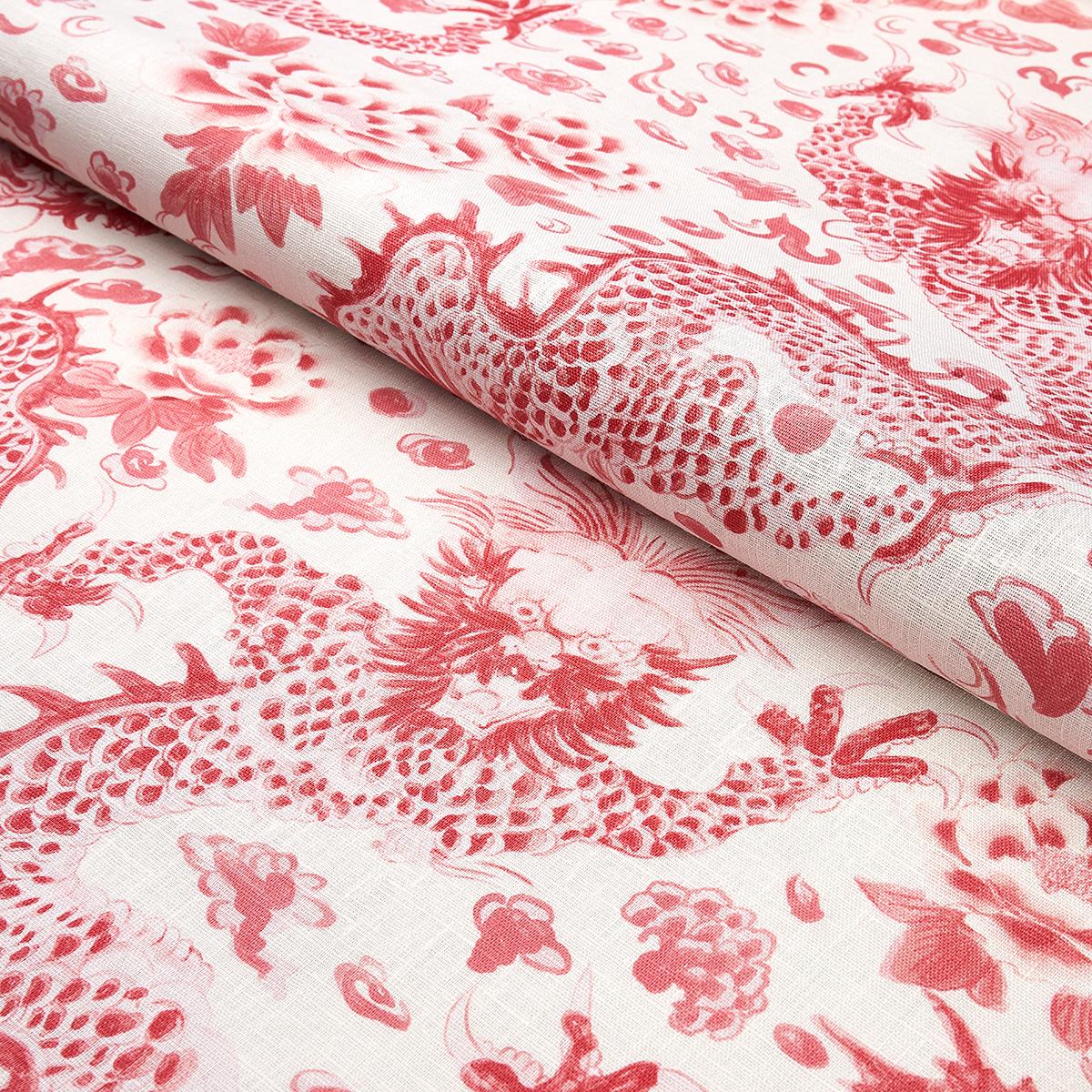 Schumacher Empress Dragon Rose Fabric