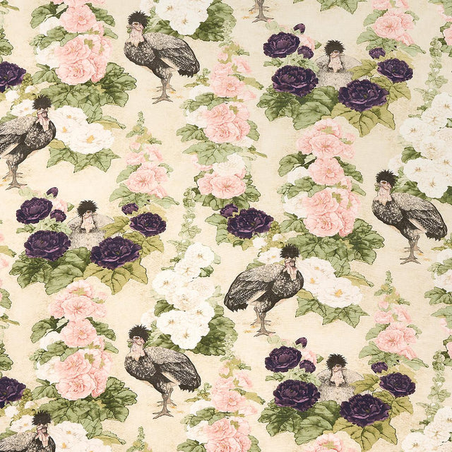 Schumacher Lady Hollyhock Creme Fabric