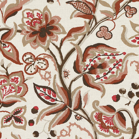 Schumacher Alexandra Vine Linen Natural & Spice Fabric