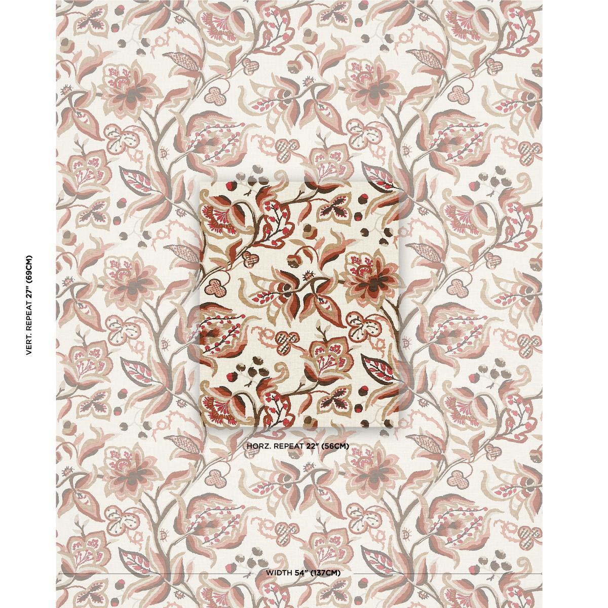 Schumacher Alexandra Vine Linen Natural & Spice Fabric