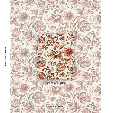 Schumacher Alexandra Vine Linen Natural & Spice Fabric