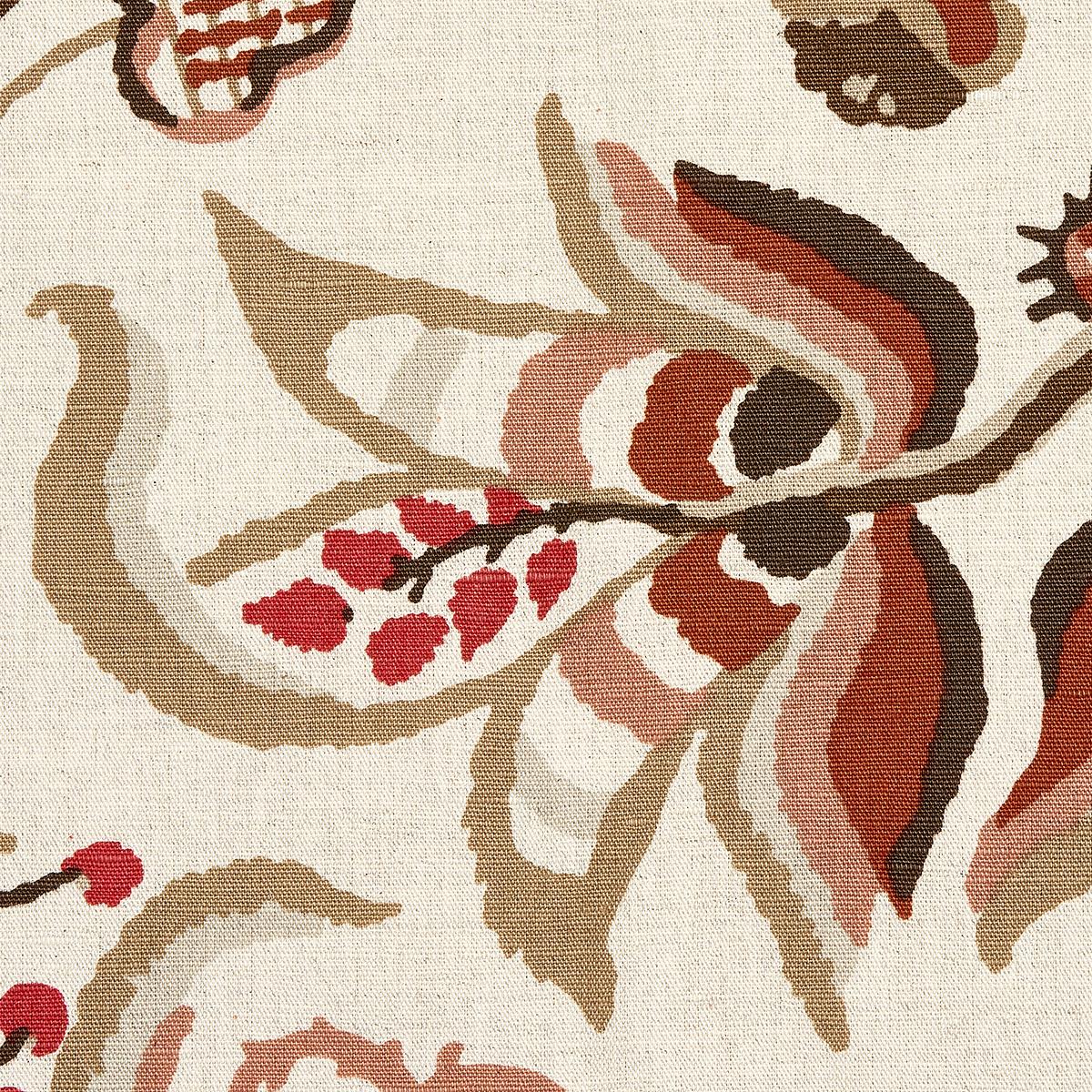 Schumacher Alexandra Vine Linen Natural & Spice Fabric