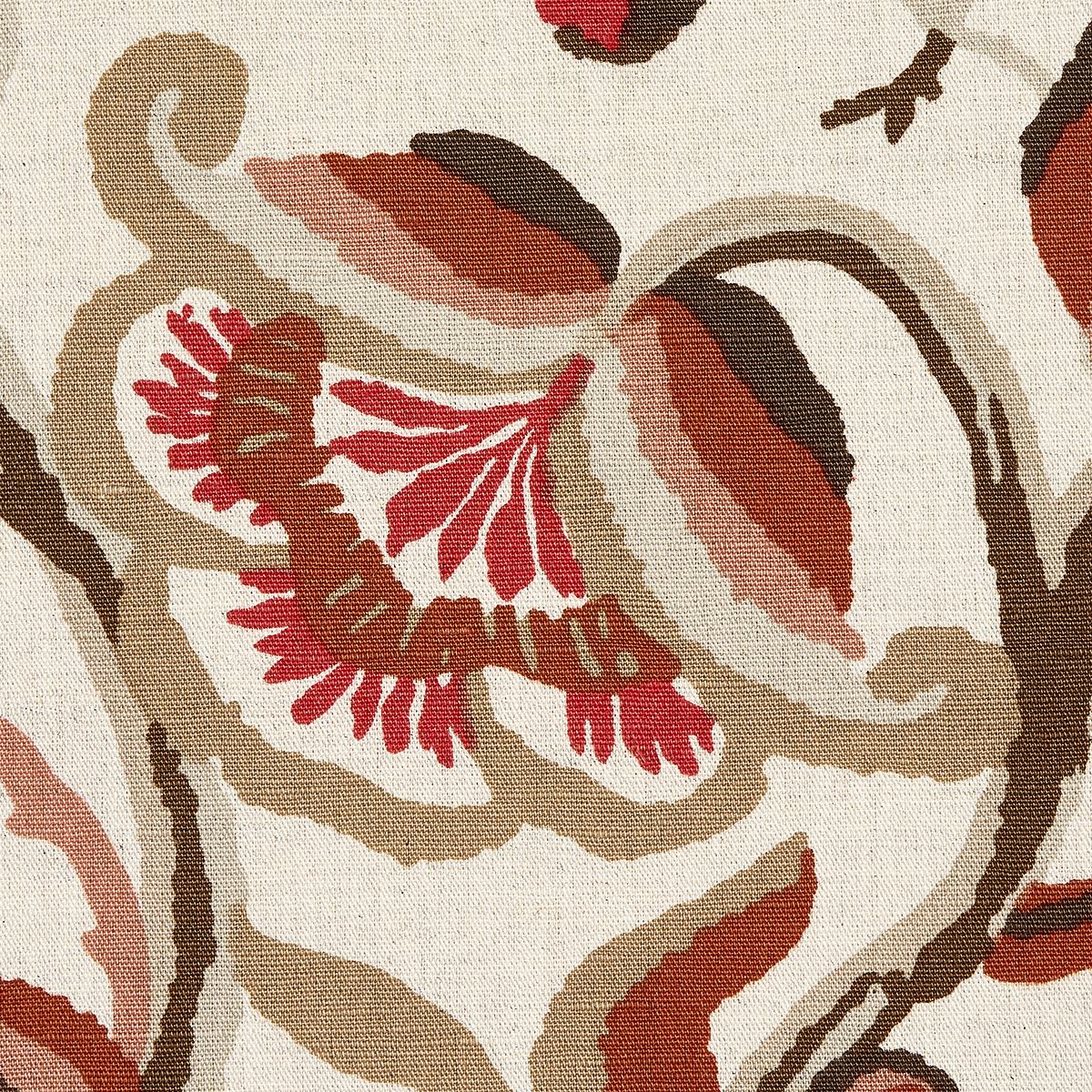 Schumacher Alexandra Vine Linen Natural & Spice Fabric