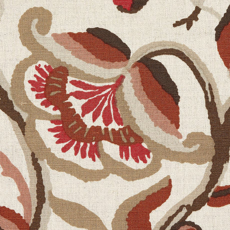 Schumacher Alexandra Vine Linen Natural & Spice Fabric