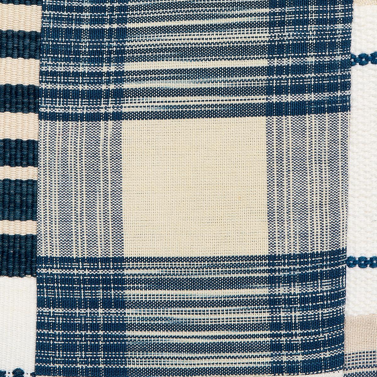 Schumacher Carlisle Patchwork Indigo Fabric
