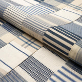 Schumacher Carlisle Patchwork Indigo Fabric