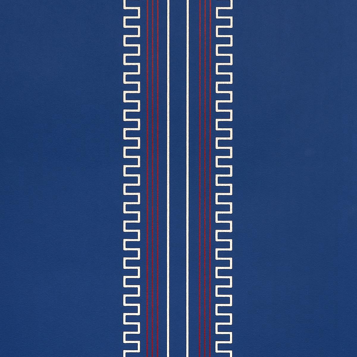 Schumacher Greco Stripe Navy Wallpaper