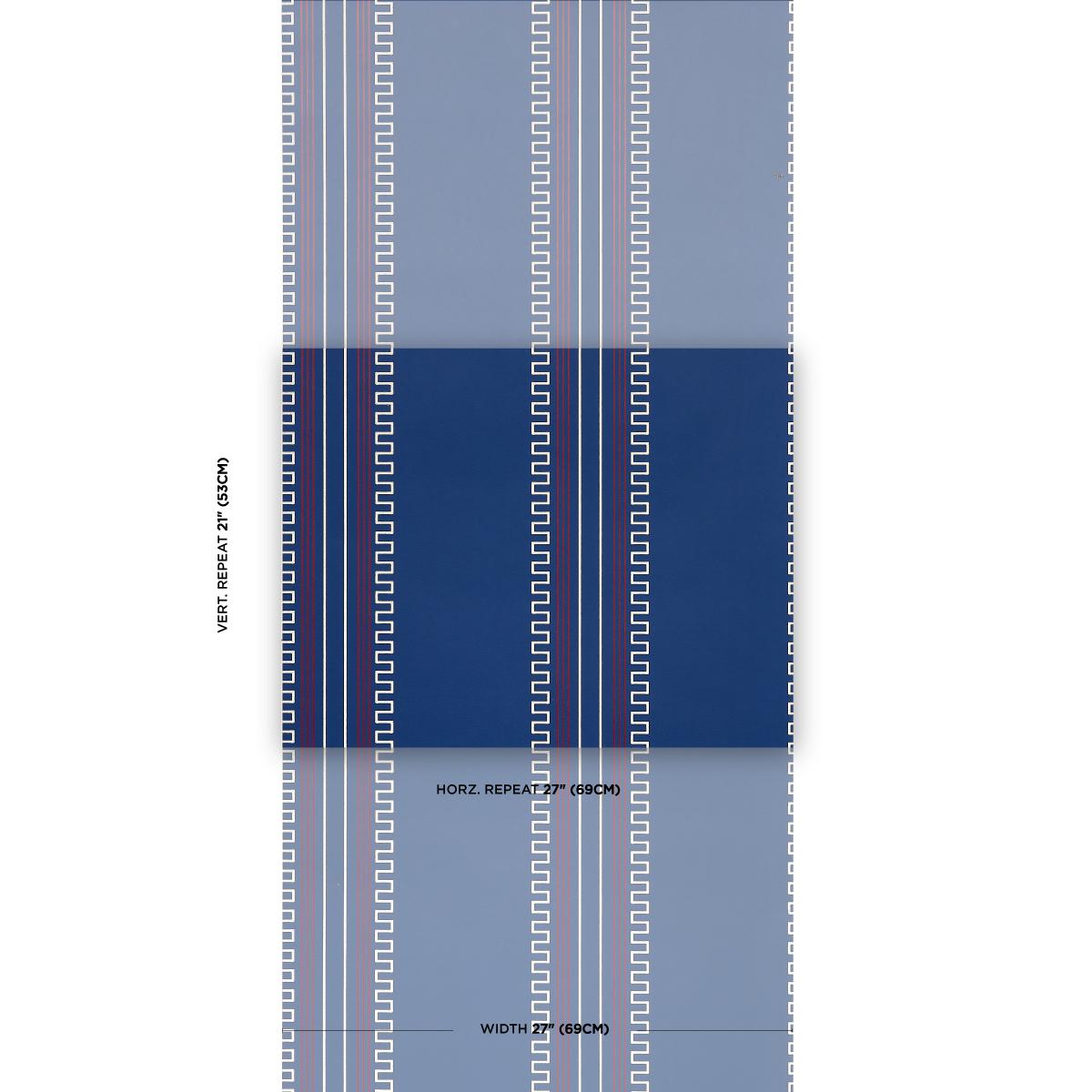 Schumacher Greco Stripe Navy Wallpaper