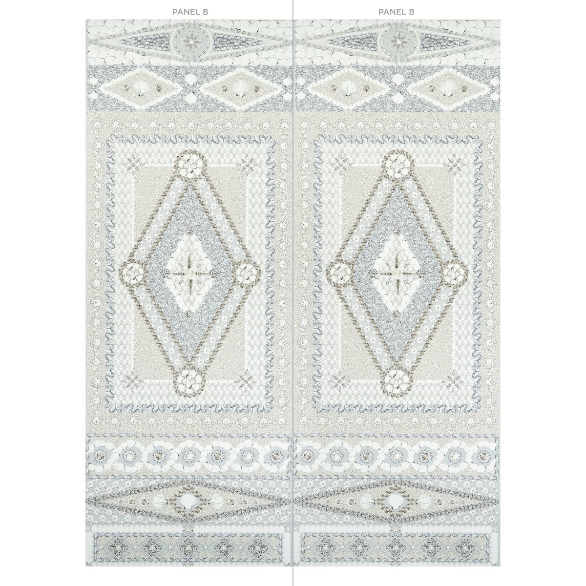 Schumacher Shell Grotto Panel B Seafoam Wallpaper