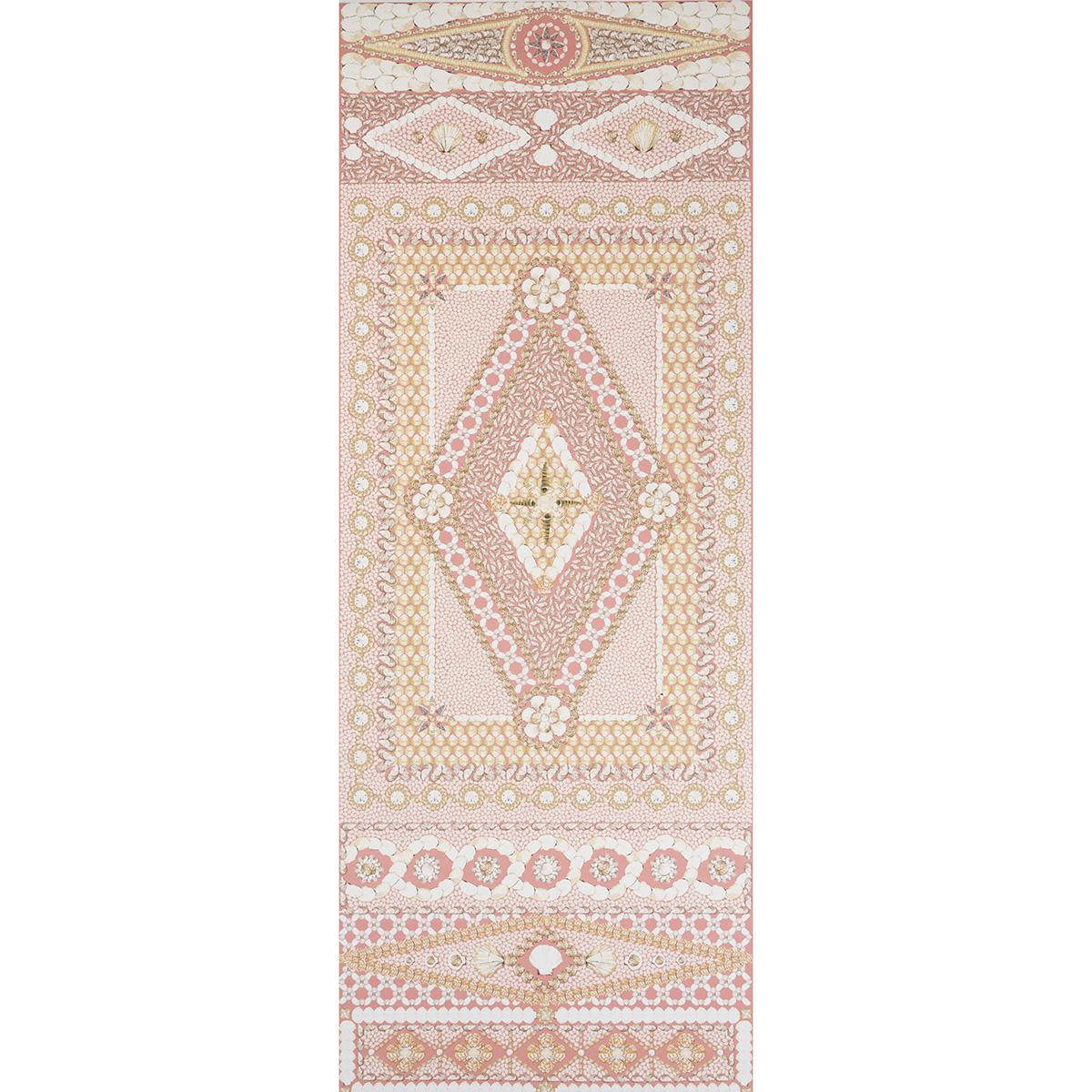 Schumacher Shell Grotto Panel B Coral Wallpaper