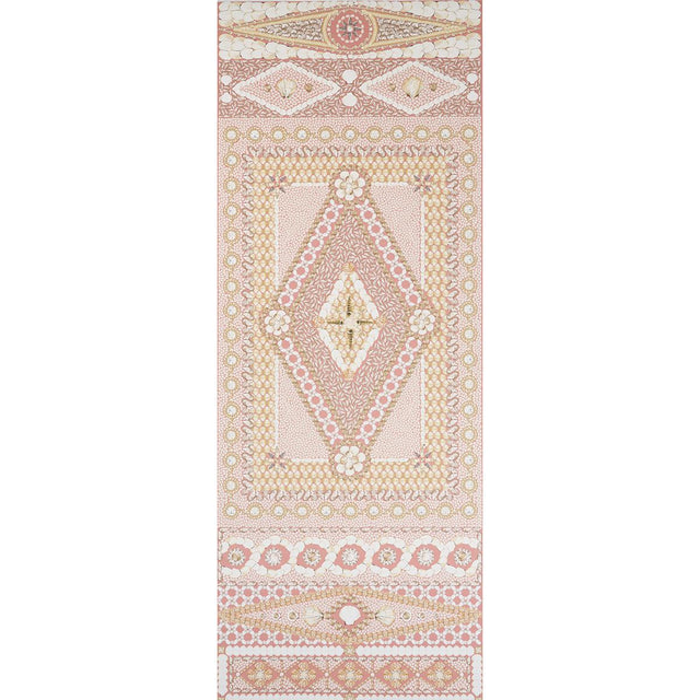 Schumacher Shell Grotto Panel B Coral Wallpaper