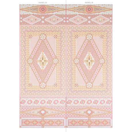 Schumacher Shell Grotto Panel B Coral Wallpaper