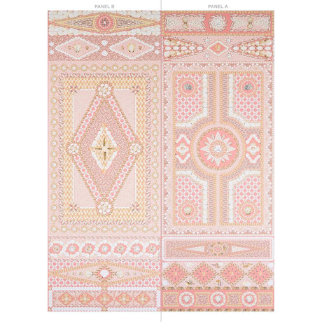 Schumacher Shell Grotto Panel B Coral Wallpaper