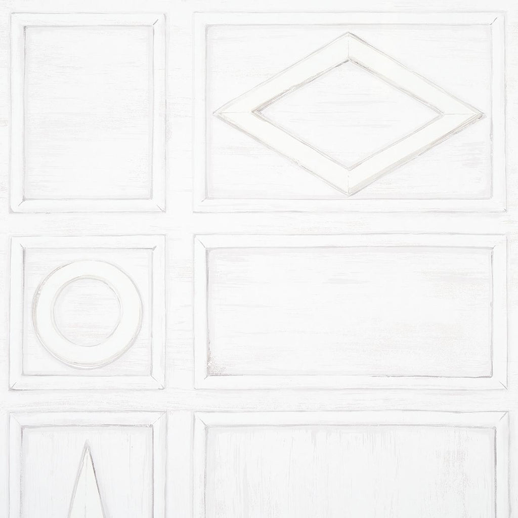 Schumacher Swedish Manor Panel B White Wallpaper