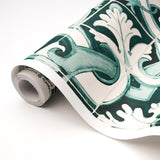 Schumacher Azulejos Emerald Wallpaper