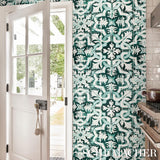 Schumacher Azulejos Emerald Wallpaper