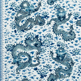 Schumacher Empress Dragon Delft Fabric