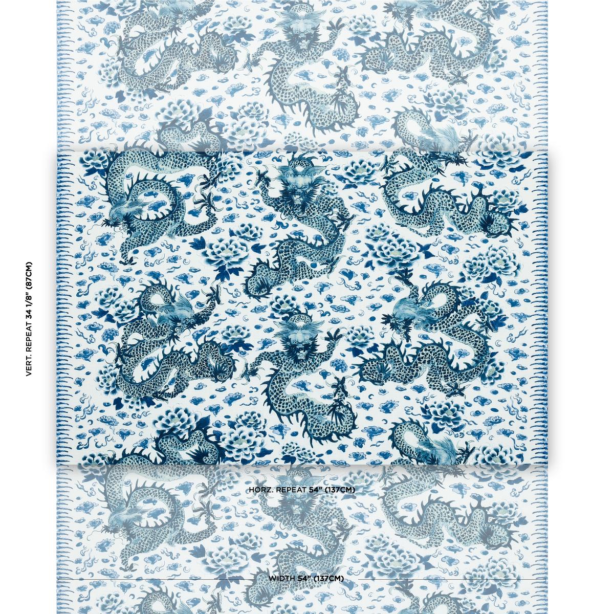 Schumacher Empress Dragon Delft Fabric
