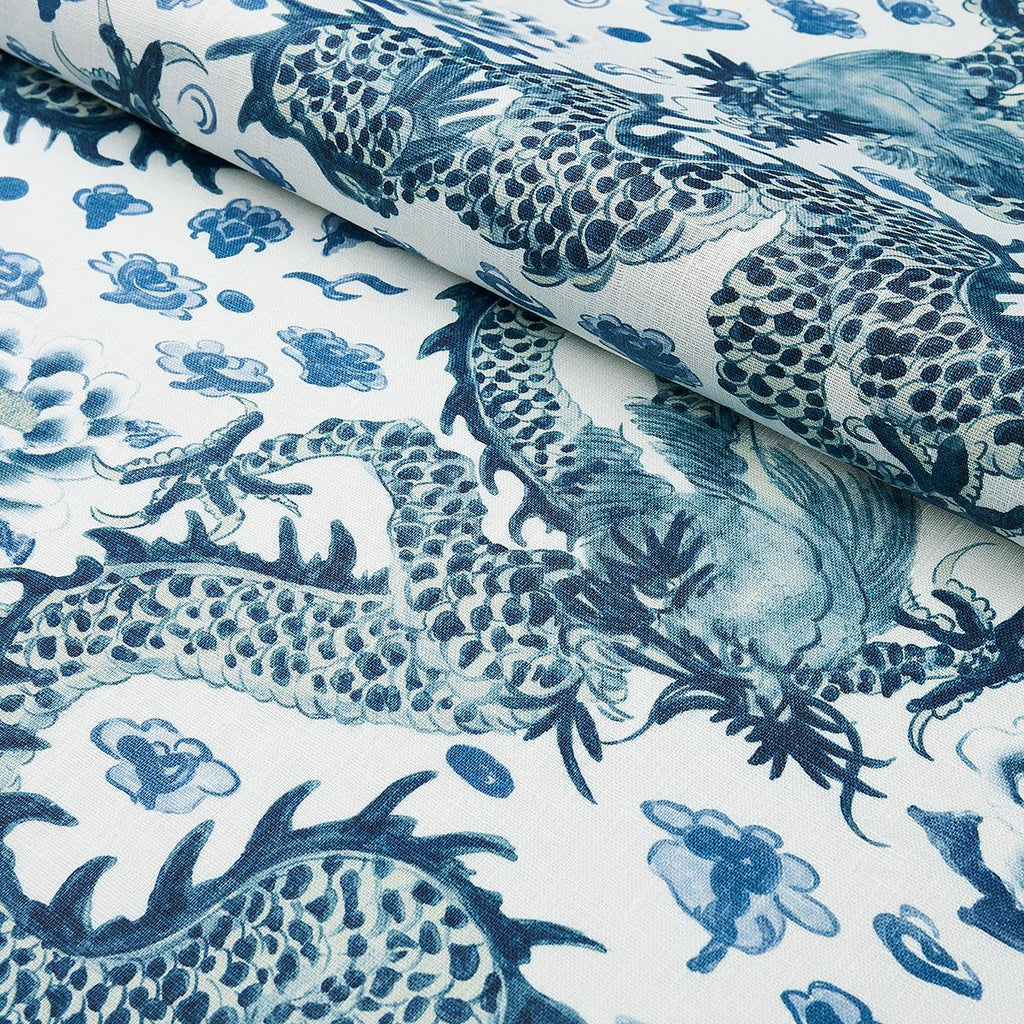 Schumacher Empress Dragon Delft Fabric