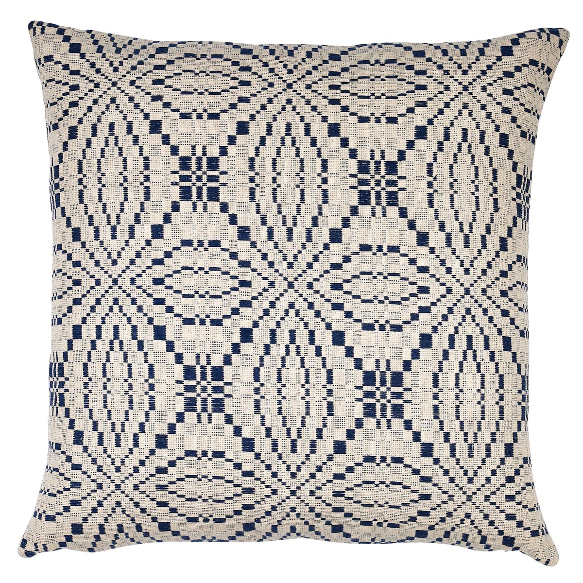 Schumacher Navy 20" x 20" Francestown Coverlet Pillow