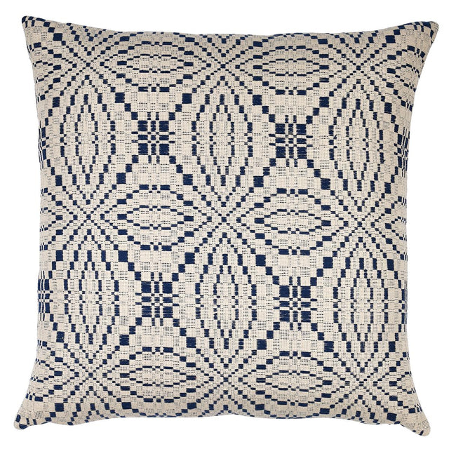 Schumacher Navy 20" x 20" Francestown Coverlet Pillow