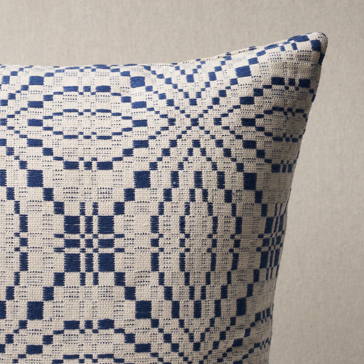 Schumacher Navy 20" x 20" Francestown Coverlet Pillow