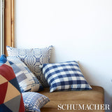 Schumacher Navy 20" x 20" Francestown Coverlet Pillow