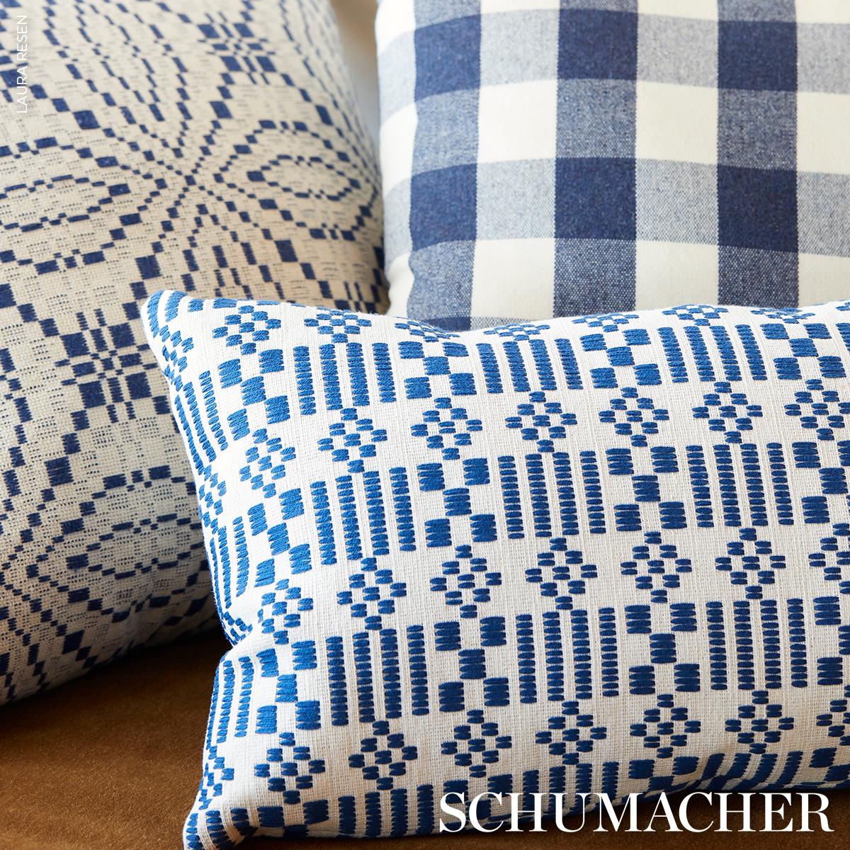 Schumacher Navy 20" x 20" Francestown Coverlet Pillow