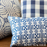 Schumacher Navy 20" x 20" Francestown Coverlet Pillow