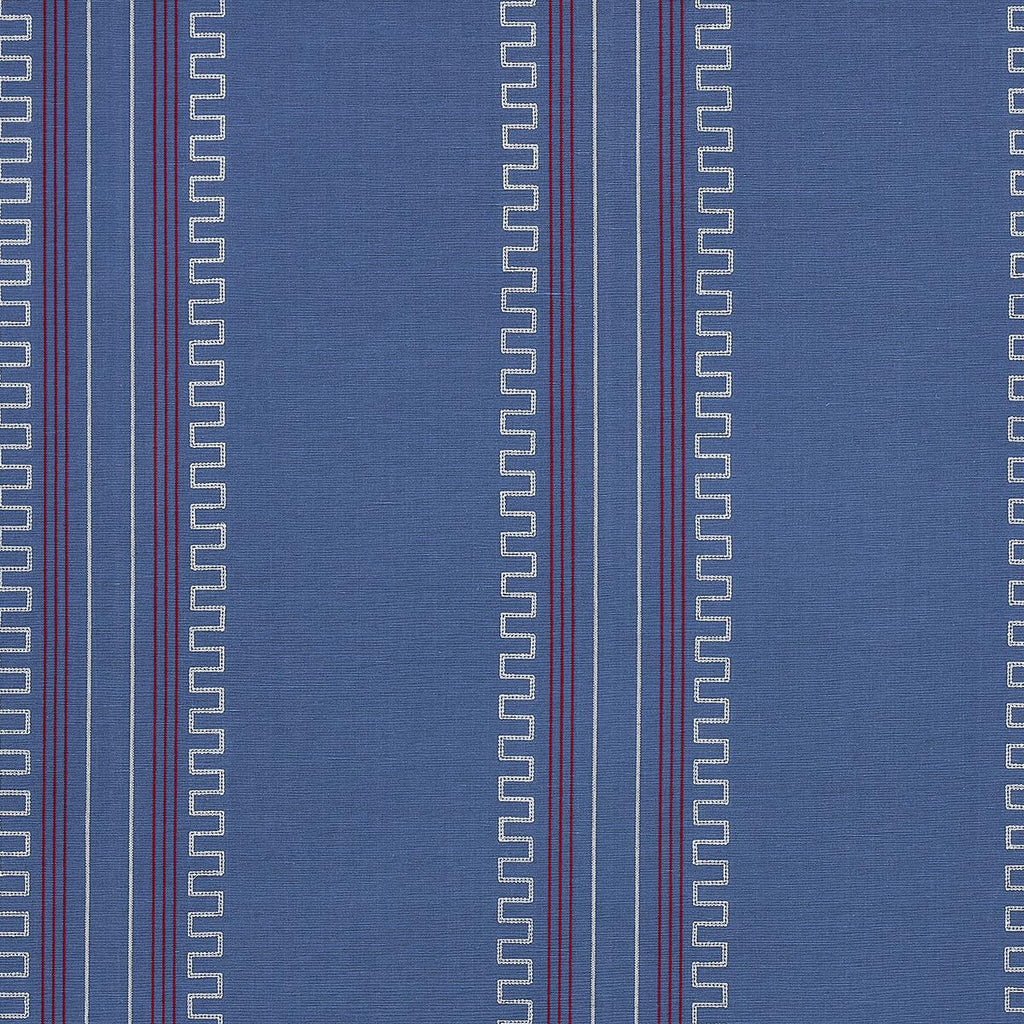 Schumacher Greco Stripe Navy Fabric