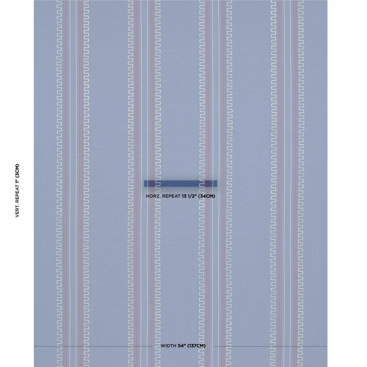 Schumacher Greco Stripe Navy Fabric