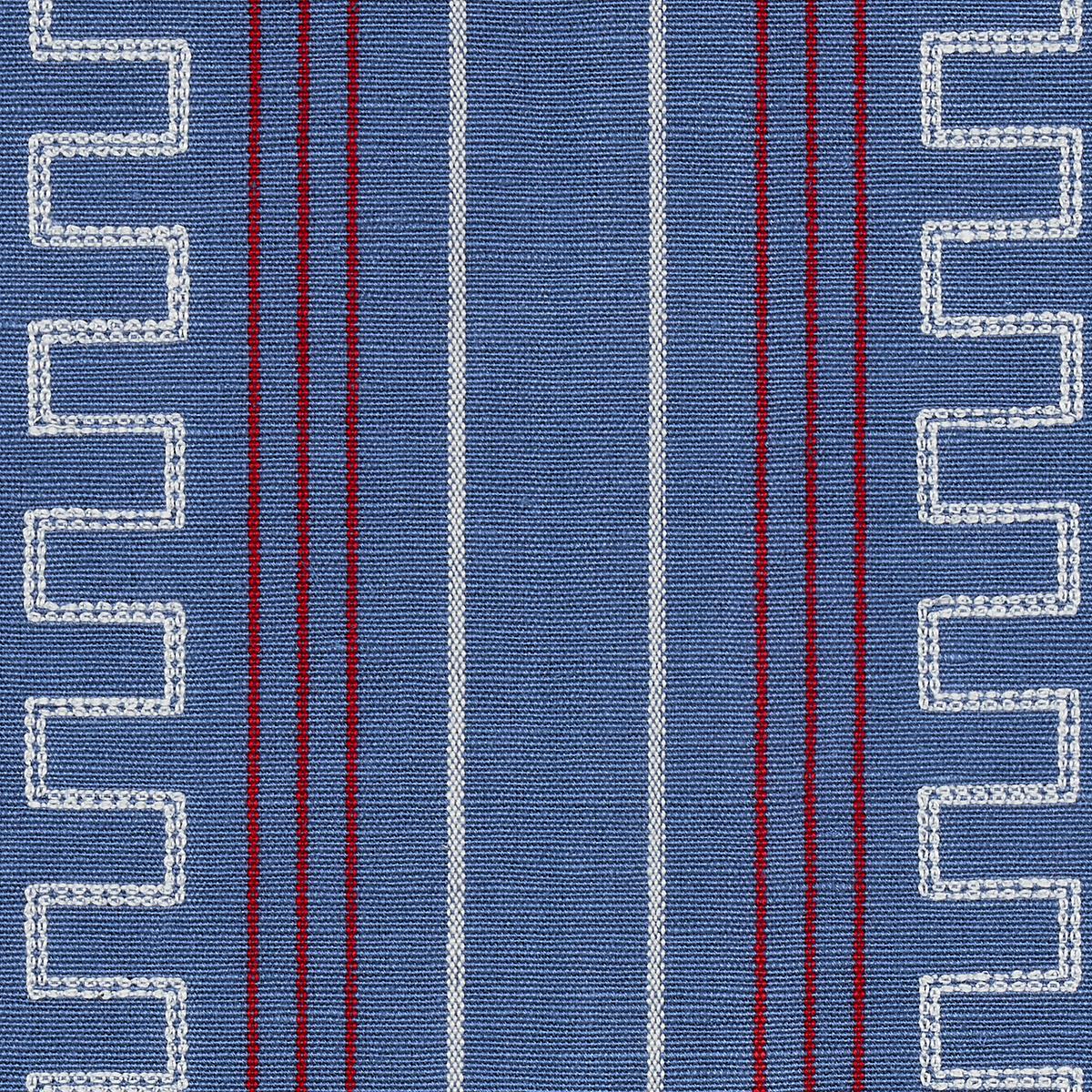 Schumacher Greco Stripe Navy Fabric