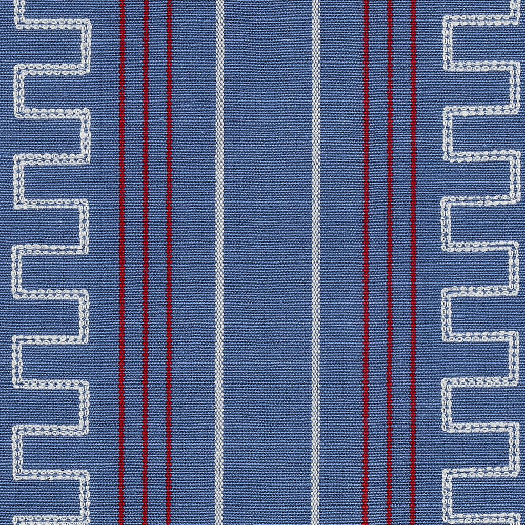 Schumacher Greco Stripe Navy Fabric
