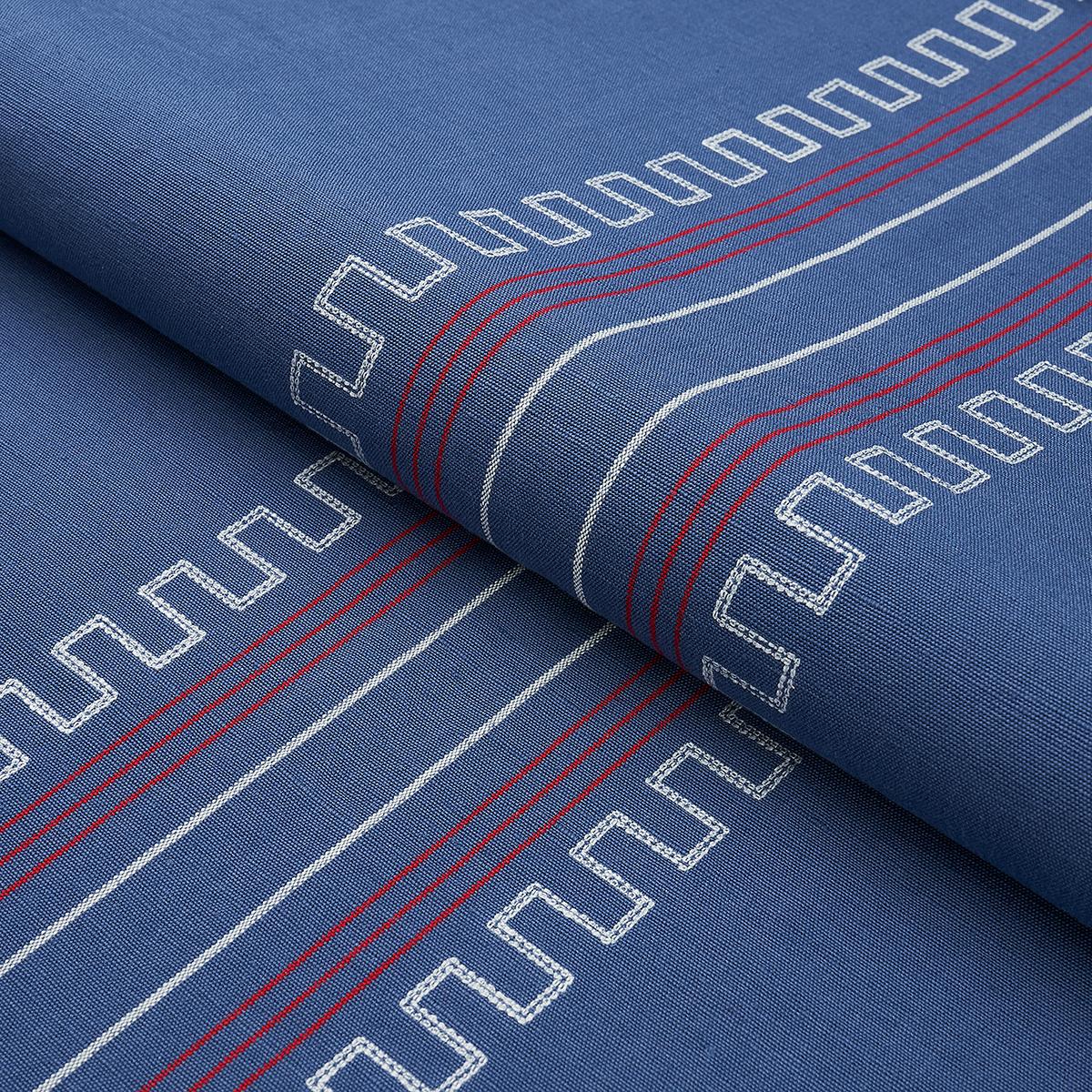 Schumacher Greco Stripe Navy Fabric
