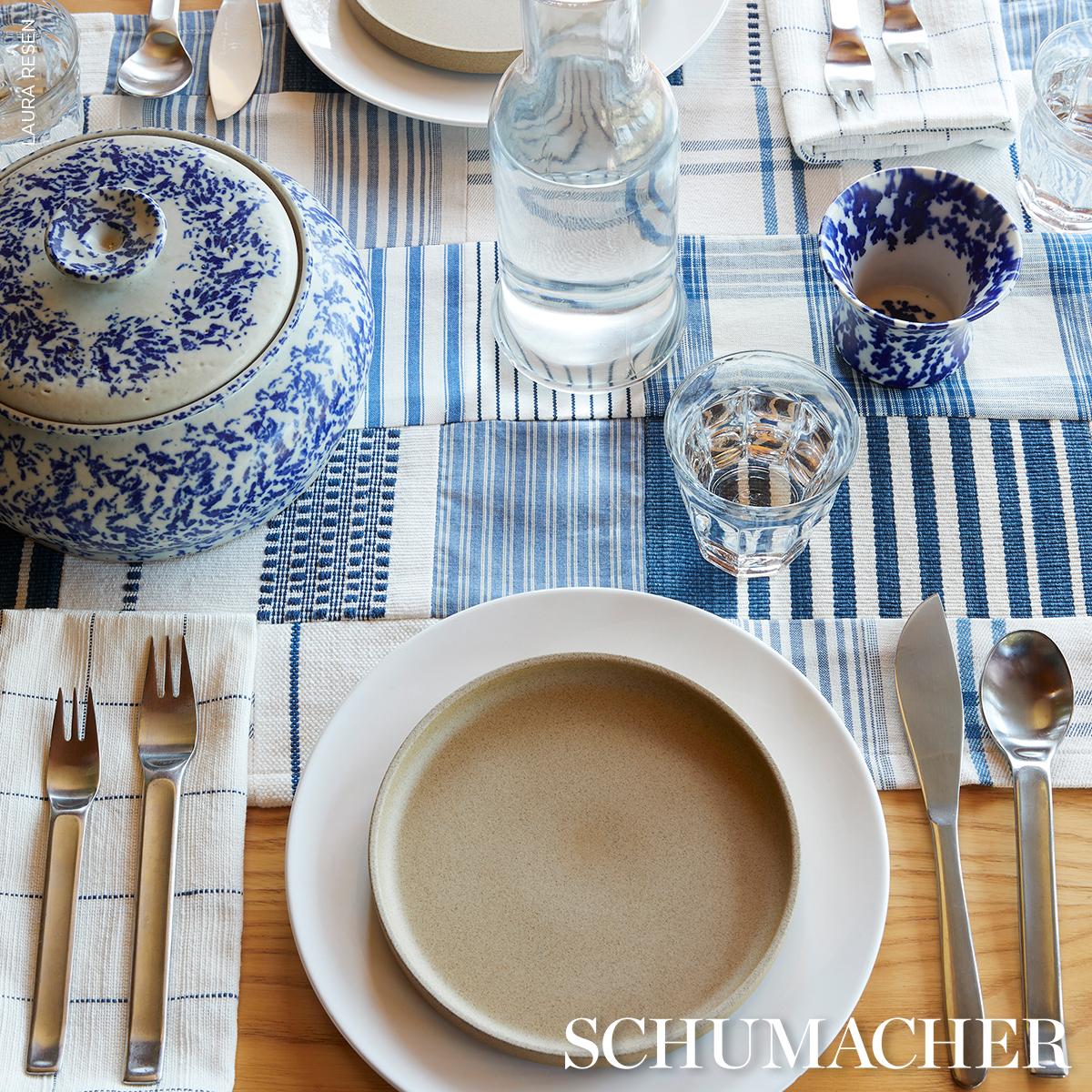 Schumacher Marietta Navy Fabric