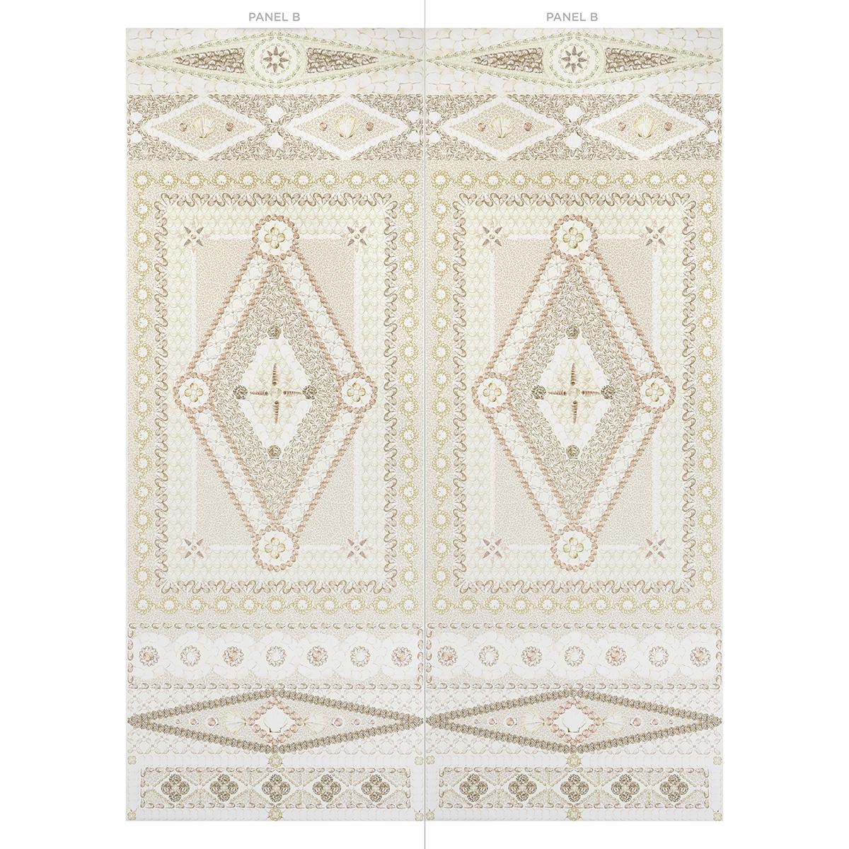 Schumacher Shell Grotto Panel B Sand Wallpaper