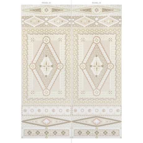 Schumacher Shell Grotto Panel B Sand Wallpaper