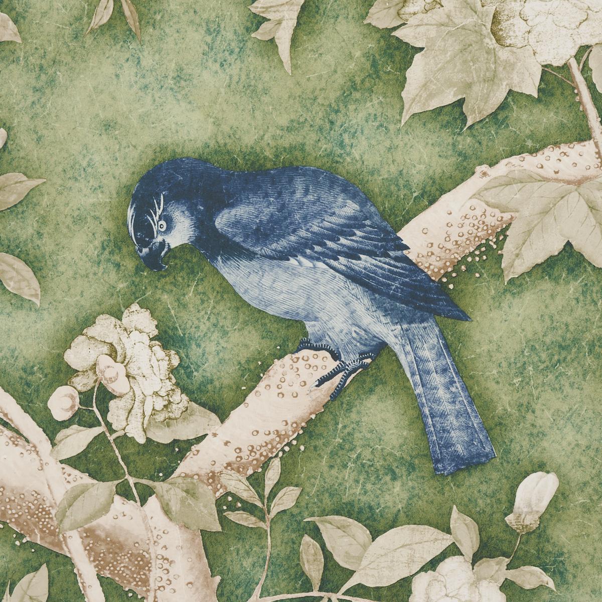 Schumacher Les Oiseaux Panel Set Jade Wallpaper