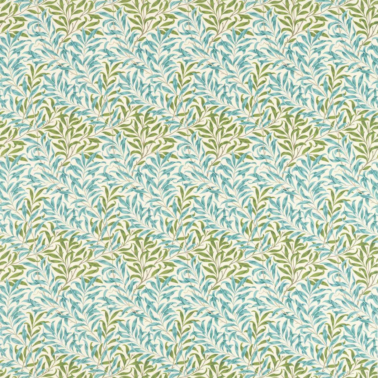 Morris & Co Willow Bough Nettle/Sky Blue Fabric
