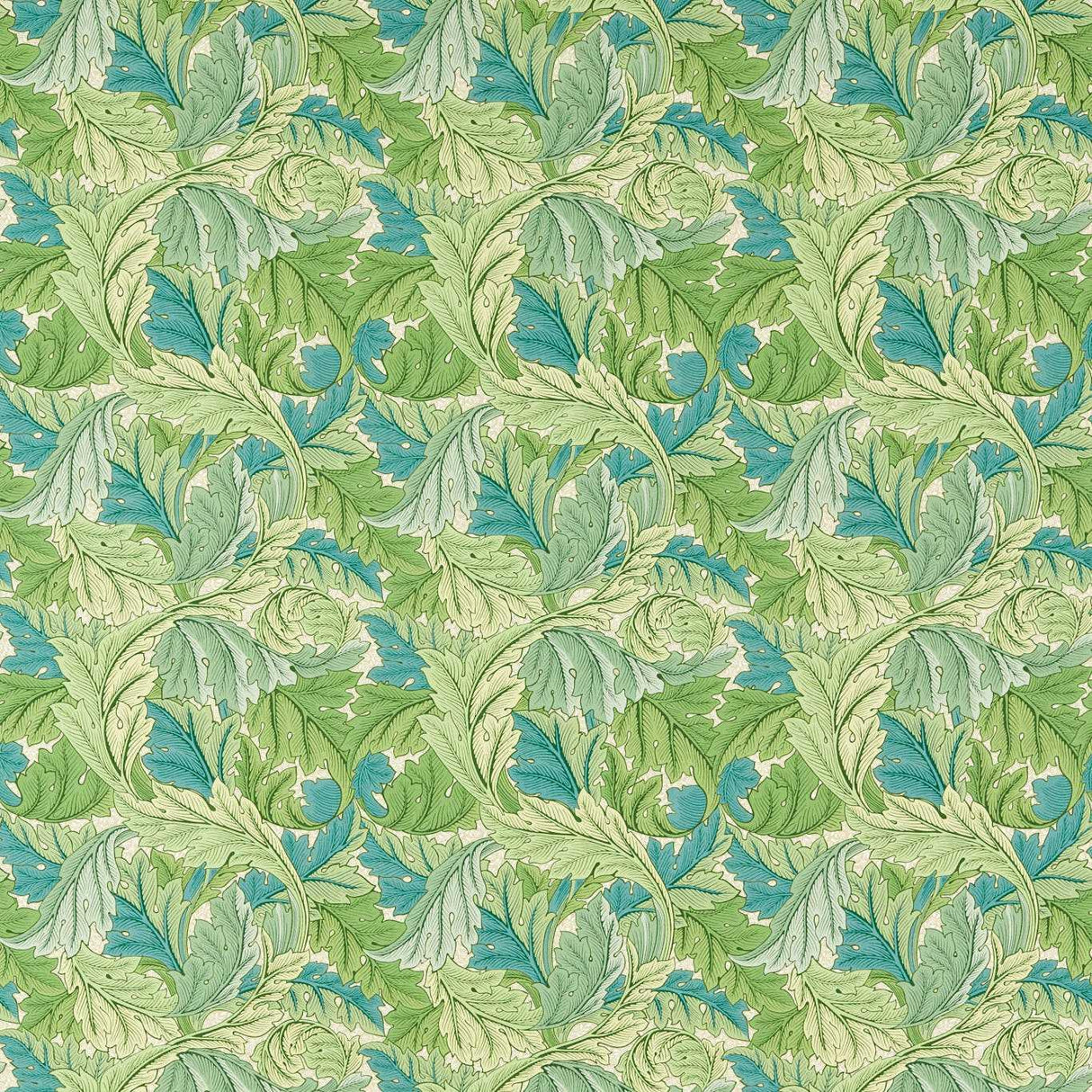 Morris & Co Acanthus Nettle/Sky Blue Fabric