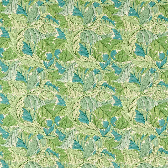 Morris & Co Acanthus Nettle/Sky Blue Fabric