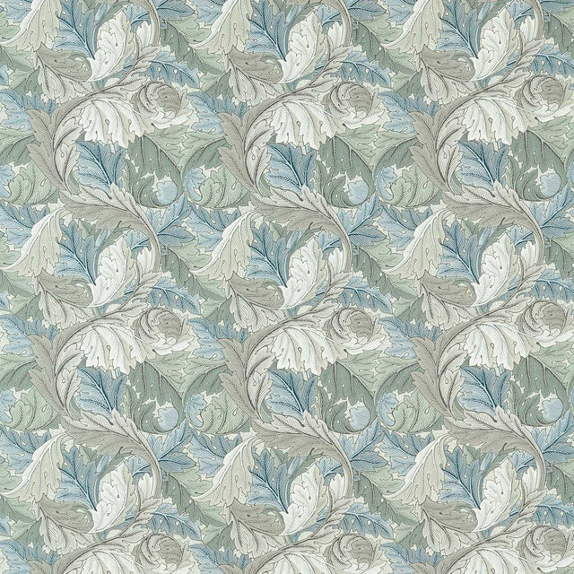 Morris & Co Acanthus Mineral Blue/Linen Fabric