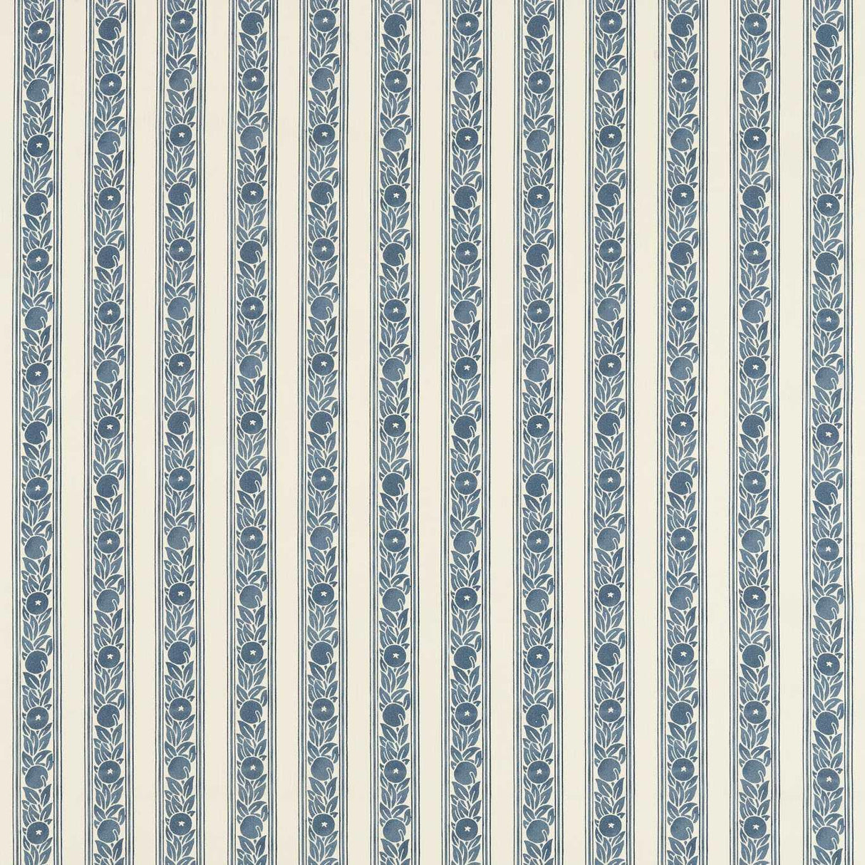 Morris & Co Fruit Stripe Indigo Fabric