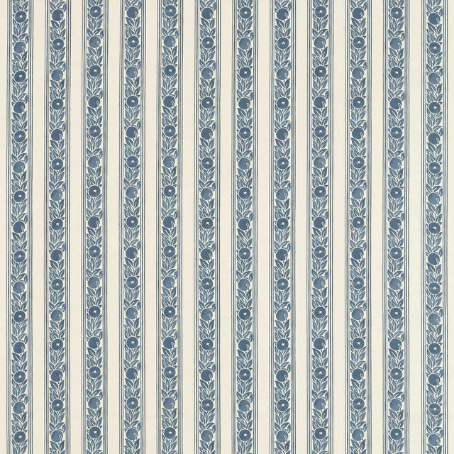 Morris & Co Fruit Stripe Indigo Fabric