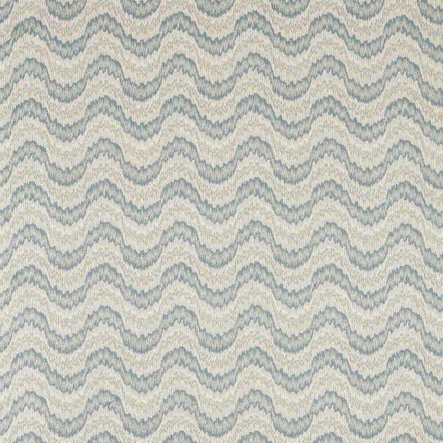 Zoffany Dragon Flamestitch Blue Stone Fabric