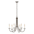 Hubbardton Forge 2000 Bronze Simple Sweep 6 Arm Chandelier