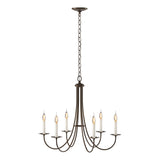 Hubbardton Forge 2000 Bronze Simple Sweep 6 Arm Chandelier